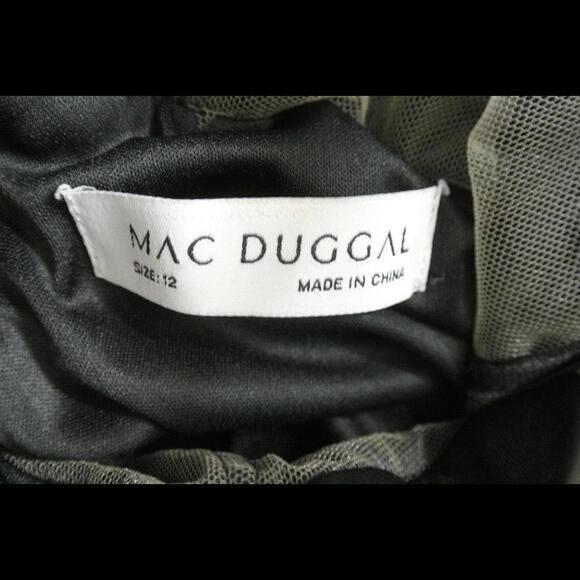 NEW Mac Duggal Lace-Embellished Bustier Midi-Dress in Black Sz 12 #D7804 - Picture 6 of 7